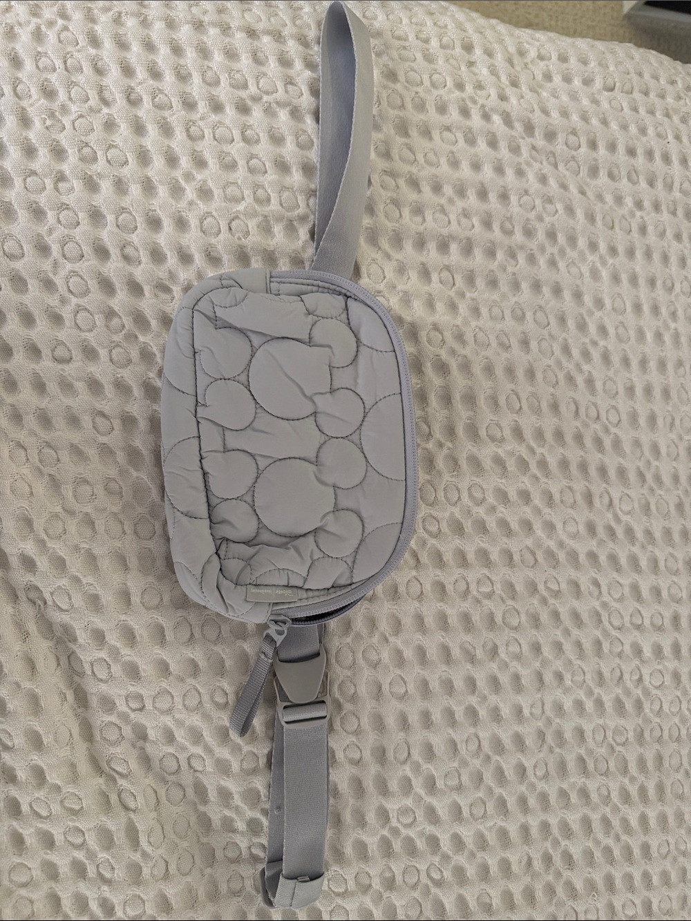 Vera Bradley Disney Quilted Small Wristlet Crossbody Bag in Light Gray